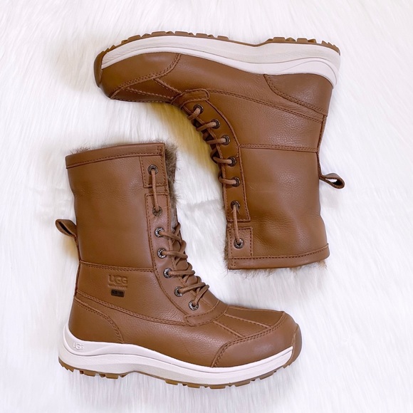 UGG Women’s Adirondack III Tipped Waterproof Chestnut Leather Boots - Picture 8 of 10